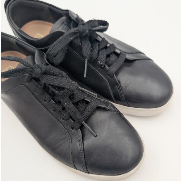 Fit Flop Rally Leather Sneaker Shoes Women's X22-001 Black/White Size US8 EU39 - Picture 12 of 13
